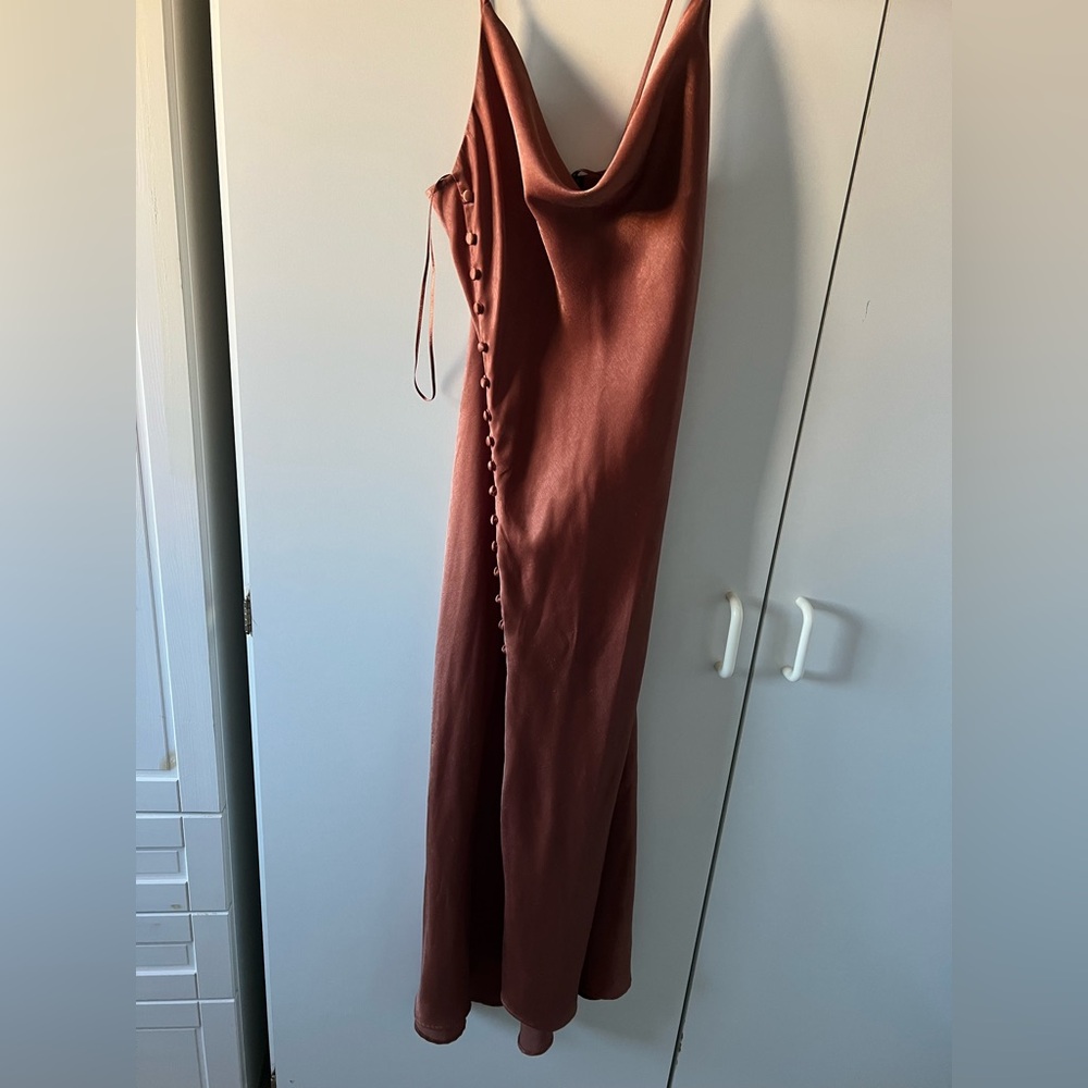 Zara Terracotta dress with Button Detail